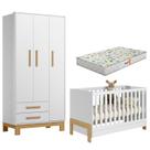 Berço Americano 4300 Mini Cama Fantasia e Guarda Roupa Infantil Q Encanto Slim 4340 Branco Acetinado com Colchão Gazin Qmovi Berço Americano 4300 Mini Cama Fantasia e Guarda Roupa Infantil Q Encanto Slim 4340 Branco Acetinado com Colchão Gazin Qmovi