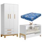 Berço Americano 4300 Mini Cama Fantasia e Guarda Roupa Infantil Q Encanto Slim 4340 Branco Acetinado com Colchão Tend Tudo Qmovi Berço Americano 4300 Mini Cama Fantasia e Guarda Roupa Infantil Q Encanto Slim 4340 Branco Acetinado com Colchão Tend Tudo Qmovi