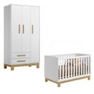 Berço Americano 4315 e Guarda Roupa 4340 Q Encanto Slim Branco Acetinado Qmovi Berço Americano 4315 e Guarda Roupa 4340 Q Encanto Slim Branco Acetinado Qmovi