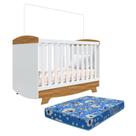 Berço Americano Cris Retrô 3 em 1 com Colchão Baby Physical - Móveis Peroba