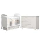 Berço Americano Danny e Cômoda Infantil Zaki Branco Acetinado - Reller