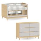 Berço Americano e Cômoda 6 gavetas para Quarto Infantil Acabamento Premium laqueado Cinza Marca Quater Linha Tomi Berço Americano e Cômoda 6 gavetas para Quarto Infantil Acabamento Premium laqueado Cinza Marca Quater Linha Tomi