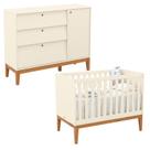 Berço Americano e Cômoda Sapateira Unique Off White Eco Wood - Matic Berço Americano e Cômoda Sapateira Unique Off White Eco Wood - Matic