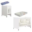 Berço Americano Evolution 4 Em 1 Branco Acetinado Com Colchão Mini E Colchão Americano Gazin - Reller Berço Americano Evolution 4 Em 1 Branco Acetinado Com Colchão Mini E Colchão Americano Gazin - Reller