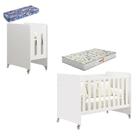 Berço Americano Evolution 4 em 1 Branco Acetinado com Colchão Mini e Colchão Americano Gazin - Reller Berço Americano Evolution 4 em 1 Branco Acetinado com Colchão Mini e Colchão Americano Gazin - Reller