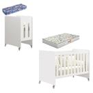 Berço Americano Evolution 4 em 1 Branco Acetinado com Colchão Mini e Colchão Americano Gazin - Reller Berço Americano Evolution 4 em 1 Branco Acetinado com Colchão Mini e Colchão Americano Gazin - Reller