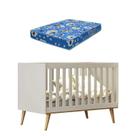 Berço Americano Ludmila Off White Bétula com Colchão Ortobom - Carolina Baby Berço Americano Ludmila Off White Bétula com Colchão Ortobom - Carolina Baby