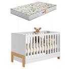 Berço Americano Mini Cama Fantasia 4300 Branco Acetinado com Colchão Gazin Qmovi