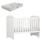 Berço Americano Mini Cama Mel Branco Brilho com Colchão Gazin - Carolina