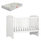 Berço Americano Mini Cama Mel Branco Brilho com Colchão Gazin - Carolina