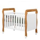 Berço Americano Mini Cama Soninho Branco Amadeirado - Tigus Baby