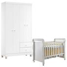 Berço Americano Mirelle E Guarda Roupa Ternura Baby 4 Portas Branco Brilho - Incorplac Berço Americano Mirelle E Guarda Roupa Ternura Baby 4 Portas Branco Brilho - Incorplac