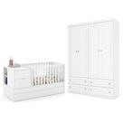 Berço Americano Multifuncional Formare com Guarda Roupa Infantil Branco Matic Móveis