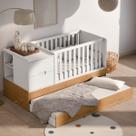 Berço Americano Multifuncional Formare cor Branco Soft e Freijó - Matic
