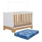 Berço Americano Popy Retrô 3 em 1 com Colchão Baby Physical - Móveis Peroba