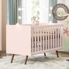 Berço Americano Qencanto 3820 Qmovi Rosa + Colchão Gazin
