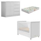 Berço Americano Tutto New E Cômoda Infantil Eloá Branco Acetinado Com Colchão Gazin Phoenix Baby Berço Americano Tutto New E Cômoda Infantil Eloá Branco Acetinado Com Colchão Gazin Phoenix Baby