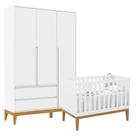Berço Americano Unique E Guarda Roupa 3 Portas Nature Clean Branco Soft Eco Wood Matic Berço Americano Unique E Guarda Roupa 3 Portas Nature Clean Branco Soft Eco Wood Matic