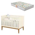 Berço Americano Unique Off White Eco Wood com Colchão Gazin - Matic