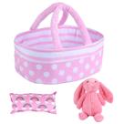 Berço Baby Doll BABESIDE Reborn com alça dobrável rosa