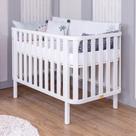 Berço Branco de Madeira Premium modelo Americano 2 em 1 vira Cama com Proteção lateral inclusa Linha Softy Quater Móveis