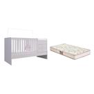 Berço Cama Multifuncional Branco e Colchão - FdECOR