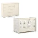 Berço com Capitonê e Cômoda Tutto New 100% MDF Cor Off White - Matic Móveis