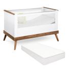 Berço Com Colchão Estilo Retrô Pé Palito Cor Branco
