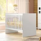 Berço com Colchão Suporte Mosquiteiro Life 100% MDF Branco Berço com Colchão Suporte Mosquiteiro Life 100% MDF Branco