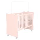 Berço com Rodízio Quarto Infantil Bebê Rosa Acetinado Berço com Rodízio Quarto Infantil Bebê Rosa Acetinado