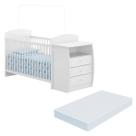 Berço Cômoda com Colchão Incluso Colinho de Mãe Multimóveis FG2951 Branco