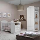 Berço Cômoda Com Guarda-roupa 2 Portas 1 Gaveta Multimóveis Mp4372 Branco/colorido