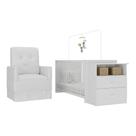Berço Cômoda Com Poltrona De Amamentação Meu Bebê Multimóveis Mp4072 Branco Branco Berço Cômoda Com Poltrona De Amamentação Meu Bebê Multimóveis Mp4072 Branco Branco