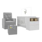 Berço Cômoda Poltrona Puff Multimóveis Mp4102 Branco/cinza Berço Cômoda Poltrona Puff Multimóveis Mp4102 Branco/cinza