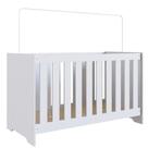 Berço Completa LA003 BC/BC Aconchego 3 em 1 Com Suporte Mosquiteiro 79x133x64,8cm
