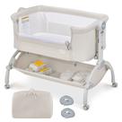 Berço de bebê BABY JOY 3 em 1 com armazenamento de 7 alturas bege