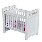 Berço de bebê branco em miniatura Dollhouse Furniture, escala 1:12