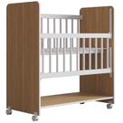 Berço De Bebê Com Rodinhas Com Grade Móvel Jasmin Nature