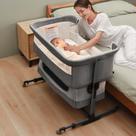 Berço de bebê Soobaby 3 em 1, cama portátil ajustável, cinza