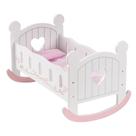 Berço de boneca ROBUD Baby Berço de madeira para bonecas com roupa de cama de 45 cm