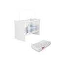 Berço Doce Sonho Certificado pelo Inmetro Branco + Colchão para Quarto Infantil - Q Movi
