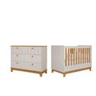 Berço e Cômoda Infantil Permobili Biscoito MDF 06 gavetas