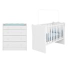 Berço e Cômoda Trocador Branco - FbABY