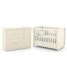 Berço e Cômoda Tutto New 100% MDF Cor Off White - Matic Móveis