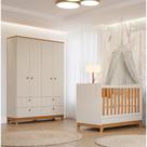 Berço e Guarda Roupas Infantil Permobili Biscoito Retro MDF