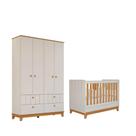 Berço e Guarda Roupas Infantil Permobili Biscoito Retro MDF