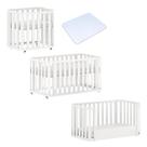 Berço Evolutivo 3 em 1 Branco em MDF com mini colchão de Brinde Marca Quater Mini berço, Berço e Mini cama