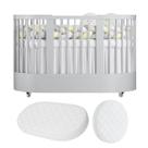 Berço Evolutivo 3 Em 1 Mini Cama Oval Arredondado Co Sleeper Com Rodinhas Wave Branco Divicar Com 2 Colchões Berço Evolutivo 3 Em 1 Mini Cama Oval Arredondado Co Sleeper Com Rodinhas Wave Branco Divicar Com 2 Colchões