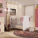 Berço Infantil 6900 Espresso Móveis Branco/Rosa Berço Infantil 6900 Espresso Móveis Branco/Rosa