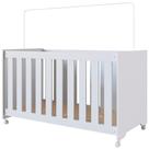 Berço Infantil Com Rodizios La002 Branco Comm Branco